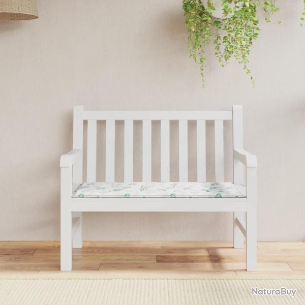 Coussin de banc de motif de feuilles 120x50x3 cm