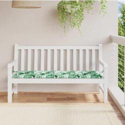 Coussin de banc en tissu Oxford &agrave; motif feuille, 150 &times; 50 &times; 3 cm