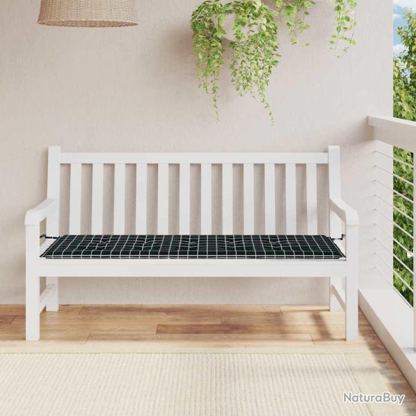 Coussin de banc de carreaux noir 150x50x3cm tissu oxford