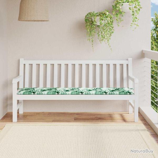 Coussin de banc Tissu Oxford Motif feuille 150 x 50 x 3 cm