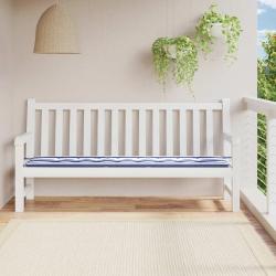 Coussin de banc de rayures bleues et blanches 200x50x3cm