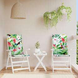 Coussins de chaise de dossier haut lot de 2 multicolore