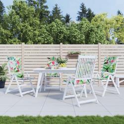 Coussins de chaise &agrave; dossier haut lot de 4 multicolore tissu