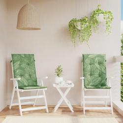 Coussins de chaise &agrave; dossier haut lot de 2 mod&egrave;le de feuille
