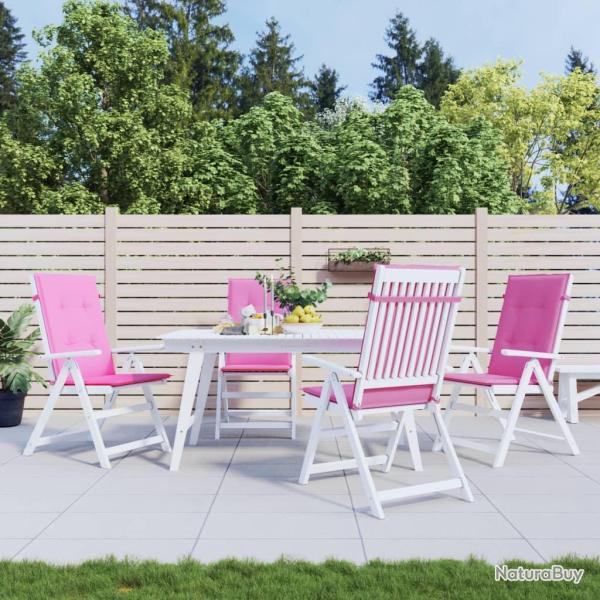 Coussins de chaise � dossier haut lot de 4 rose tissu