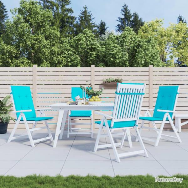 Coussins de chaise � dossier haut lot de 4 turquoise tissu