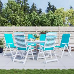 Coussins de chaise &agrave; dossier haut lot de 6 turquoise tissu