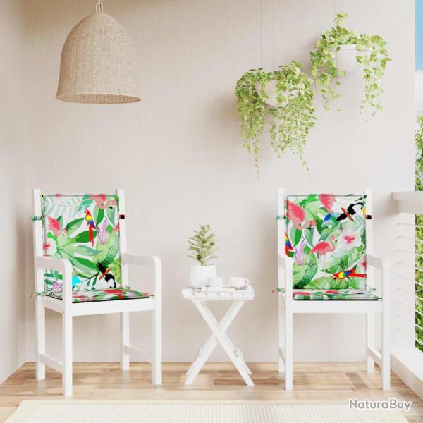 Coussins de chaise � dossier bas lot de 2 multicolore tissu