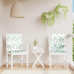 Coussins de chaise &agrave; dossier bas lot de 2 mod&egrave;le de feuille