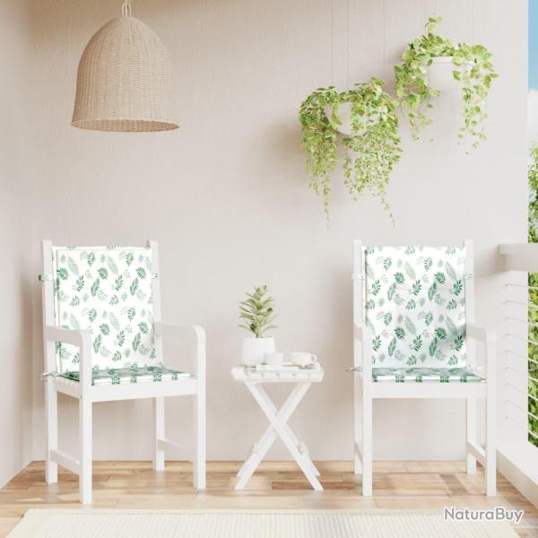 Coussins de chaise � dossier bas lot de 2 mod�le de feuille