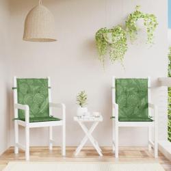 Coussins de chaise &agrave; dossier bas, lot de 2, motif feuille