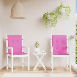 Coussins de chaise &agrave; dossier bas lot de 2 rose tissu