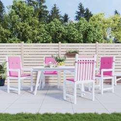 Coussins de chaise &agrave; dossier bas lot de 4 rose tissu