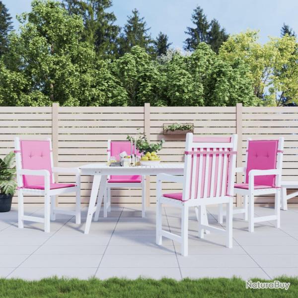 Coussins de chaise � dossier bas lot de 4 rose tissu