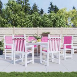 Coussins de chaise &agrave; dossier bas lot de 6 rose tissu