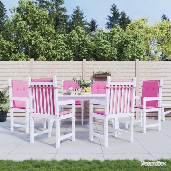 Coussins de chaise � dossier bas lot de 6 rose tissu