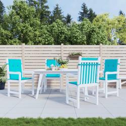 Coussins de chaise &agrave; dossier bas lot de 4 turquoise tissu