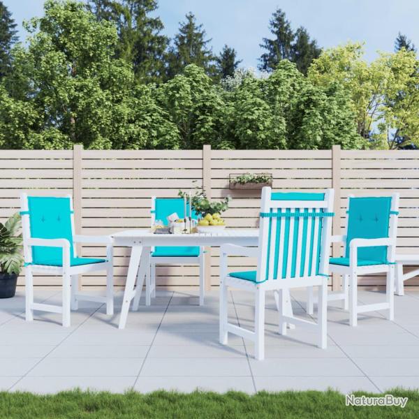 Coussins de chaise � dossier bas lot de 4 turquoise tissu