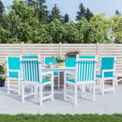 Coussins de chaise &agrave; dossier bas lot de 6 turquoise tissu