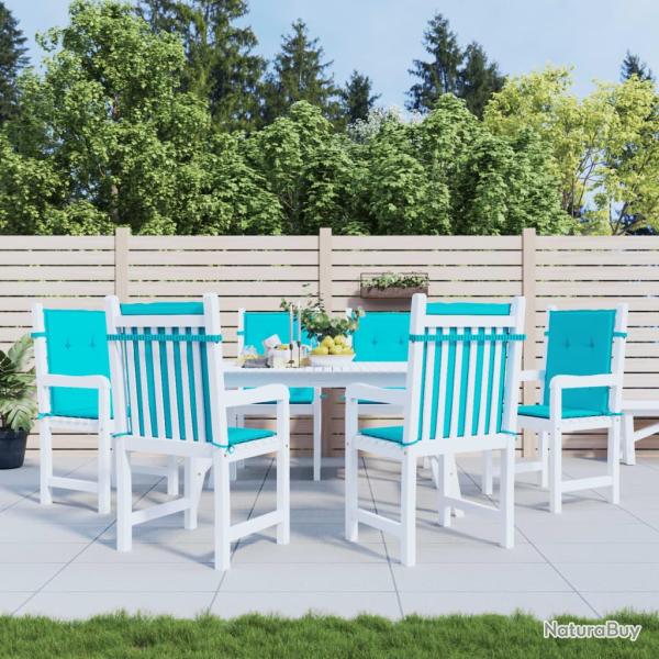 Coussins de chaise � dossier bas lot de 6 turquoise tissu