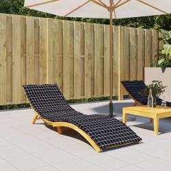 Coussin de chaise longue motif &agrave; carreaux noir tissu oxford