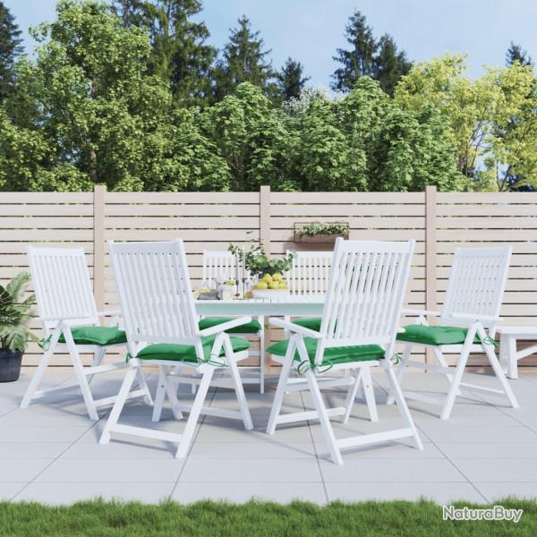 Coussins de chaise lot de 6 vert 40x40x7 cm tissu oxford