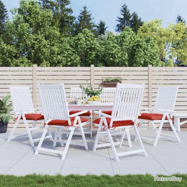 Coussins de chaise lot de 6 rouge 40x40x7 cm tissu oxford