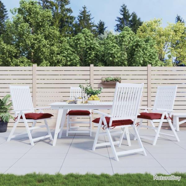 Coussins de chaise lot de 4 rouge bordeaux 40x40x7 cm
