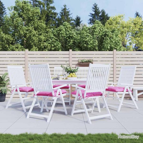 Coussins de chaise lot de 6 rose 40x40x7 cm tissu