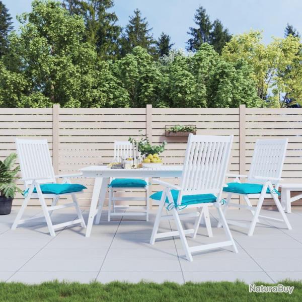 Coussins de chaise lot de 4 turquoise 40x40x7 cm tissu
