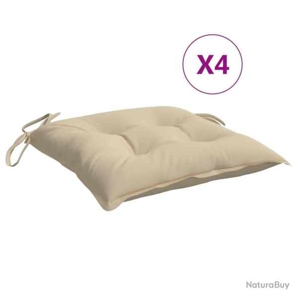 Coussins de palette lot de 4 beige 50x50x7 cm tissu oxford
