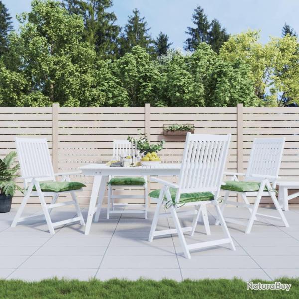Coussins de chaise lot de 4 � motif de feuilles 50x50x7cm tissu