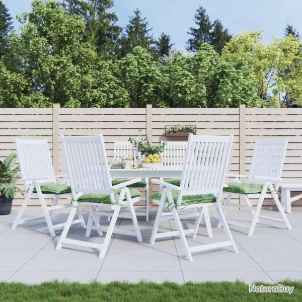 Coussins de chaise lot de 6 � motif de feuilles 50x50x7 cm