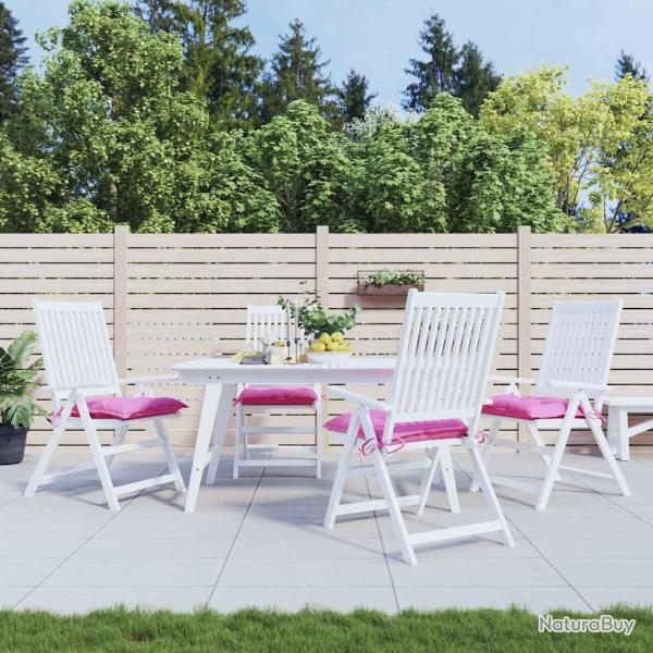 Coussins de chaise lot de 4 rose 50x50x7 cm tissu oxford