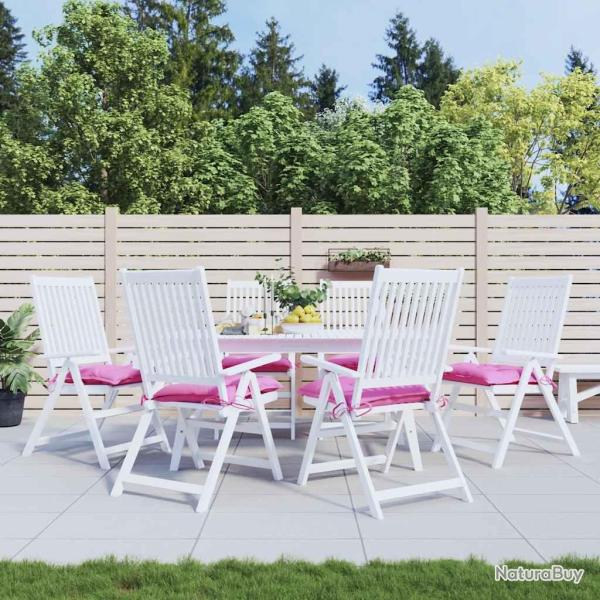 Coussins de chaise lot de 6 rose 50x50x7 cm tissu oxford
