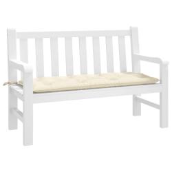 Coussin de banc de cr&egrave;me 120x50x7 cm tissu oxford