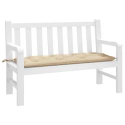 Coussin de banc de beige 120x50x7 cm tissu oxford