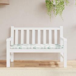 Coussin de banc de motif de feuilles 120x50x7 cm tissu
