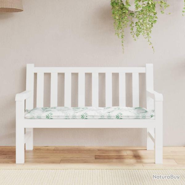 Coussin de banc de motif de feuilles 120x50x7 cm tissu