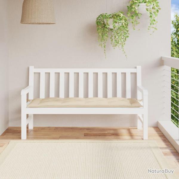 Coussin de banc de beige 150x50x7 cm tissu oxford