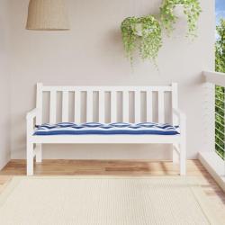 Coussin de banc de rayures bleues et blanches 150x50x7cm
