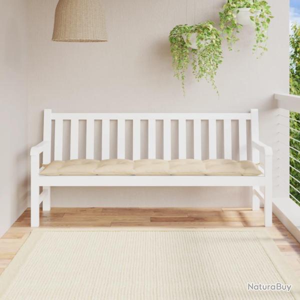 Coussin de banc de beige 180x50x7 cm tissu oxford