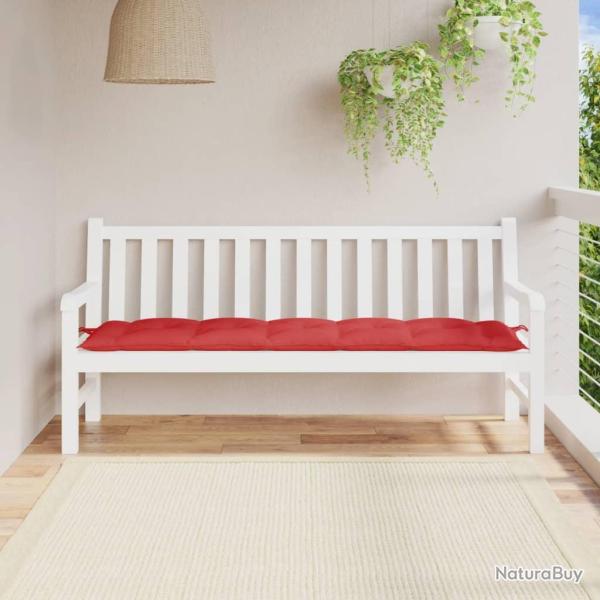 Coussin de banc de rouge 180x50x7 cm tissu oxford