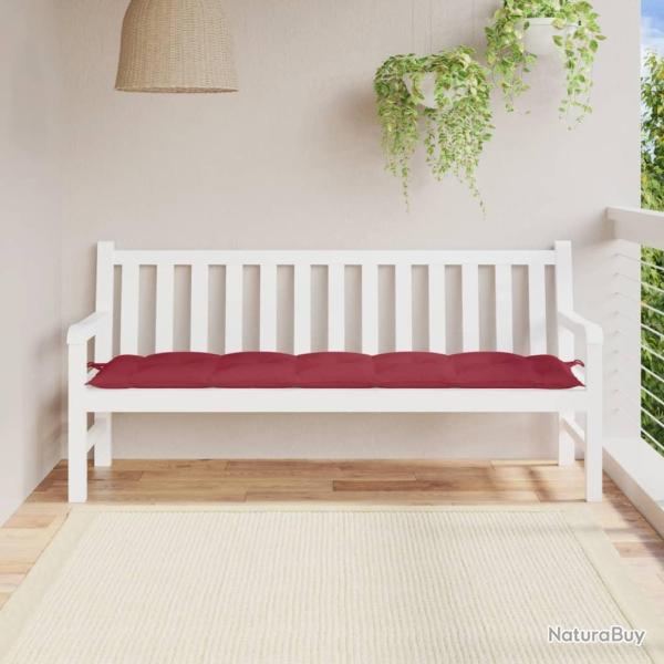 Coussin de banc de rouge bordeaux 180x50x7 cm