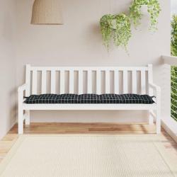 Coussin de banc de carreaux noir 180x50x7cm tissu oxford
