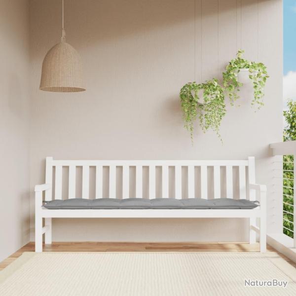 Coussin de banc de gris 200x50x7 cm tissu oxford