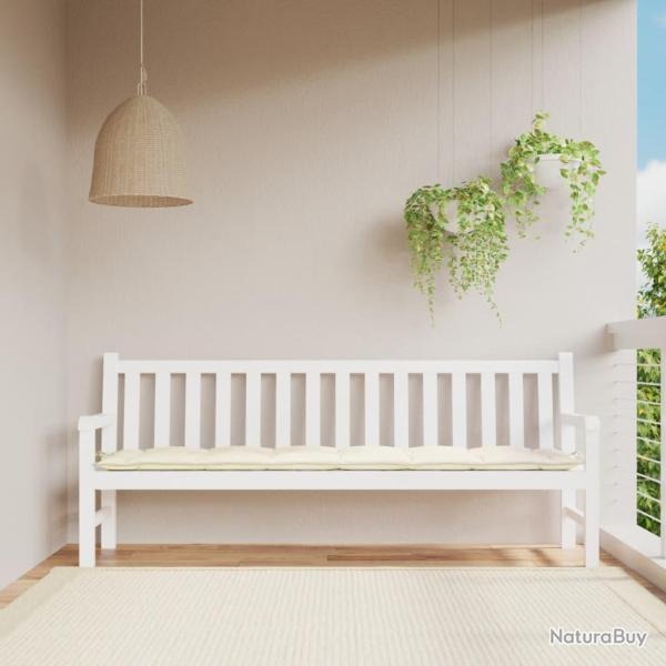Coussin de banc de cr�me 200x50x7 cm tissu oxford