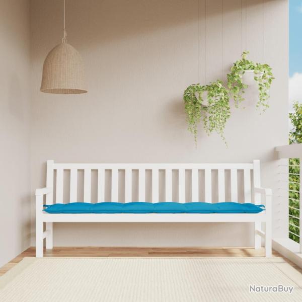 Coussin de banc de bleu clair 200x50x7 cm tissu oxford
