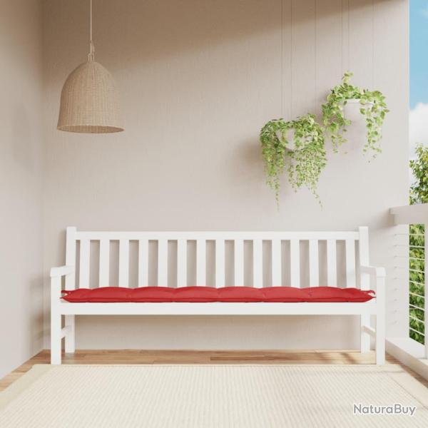 Coussin de banc de rouge 200x50x7 cm tissu oxford