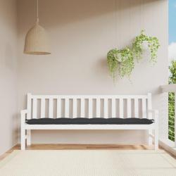 Coussin de banc de noir 200x50x7 cm tissu oxford